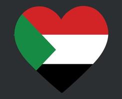 Sudan Flag National Africa Emblem Heart Icon Vector Illustration Abstract Design Element