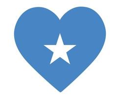 Somalia Flag National Africa Emblem Heart Icon Vector Illustration Abstract Design Element