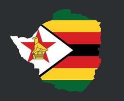 zimbabwe bandera nacional áfrica emblema mapa icono vector ilustración diseño abstracto elemento