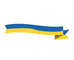 Ukraine Flag Ribbon Emblem Symbol Design National Europe Abstract Vector illustration