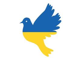 Ukraine Flag Emblem dove of peace Symbol Abstract National Europe Vector illustration Design