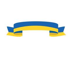 Ukraine Flag Ribbon National Europe Symbol Emblem Abstract Vector illustration Design