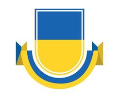 Ukraine Emblem Ribbon Design Flag National Europe Abstract Symbol Vector illustration