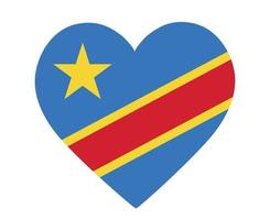 república democrática del congo bandera nacional áfrica emblema corazón icono vector ilustración diseño abstracto elemento