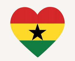 ghana bandera nacional áfrica emblema corazón icono vector ilustración diseño abstracto elemento