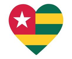 togo bandera nacional áfrica emblema corazón icono vector ilustración abstracto diseño elemento