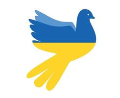 Ukraine Flag dove of peace Emblem Symbol Abstract National Europe Vector illustration Design