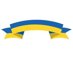 Ukraine Ribbon Flag Emblem National Europe Symbol Abstract Vector illustration Design