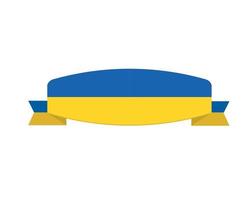 Ukraine Ribbon Flag Emblem Symbol Abstract National Europe Vector Design