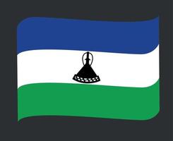 Lesotho Flag National Africa Emblem Ribbon Icon Vector Illustration Abstract Design Element