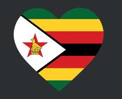 zimbabwe bandera nacional áfrica emblema corazón icono vector ilustración diseño abstracto elemento