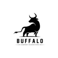 bison bull buffalo logo vector icono,animal de granja vintage retro logo design