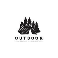 camping outdoor logo icon vector. concept retro illustration design vector