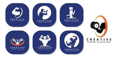 fitness logo diseño vector illustrationicon