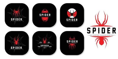Spider and Cobweb Logo Vector Icons,animals making nests,for Halloween,costumes