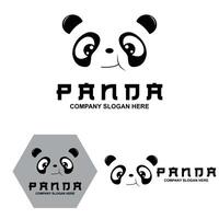 lindo diseño de vector de logotipo de panda, ilustración de fondo animal