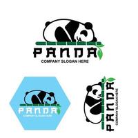 lindo diseño de vector de logotipo de panda, ilustración de fondo animal