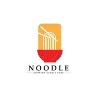 A collection of noodle logo inspiration. Chinese food and bowl design template. Retro Concept Illustration vector