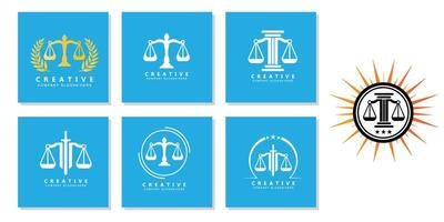 abogado o justicia ley logo vector diseño, icono ilustración