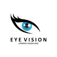 diseño del logo de los ojos, visión del mundo, ilustración vectorial de los órganos vector