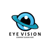 diseño del logo de los ojos, visión del mundo, ilustración vectorial de los órganos vector