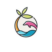 logotipo moderno de delfines tropicales para su empresa o negocio vector