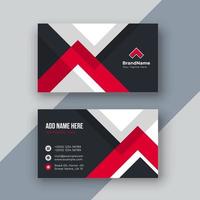 Red corporate business card, name card template vector