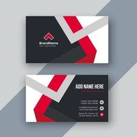 Red corporate business card, name card template vector