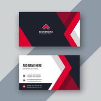 Modern business card with red shapes vector