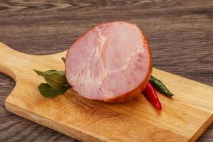 Ham cut in the board photo