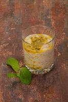 Pudding with chia and passion fruit photo