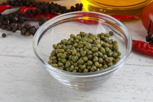 Dry beans in bowl photo