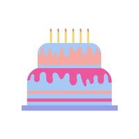 Birthday cake vector cartoon icon. Vector illustration