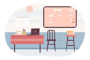 School classroom with blackboard. Education background. vector