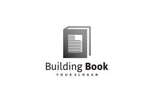 book logo design inspiration with a logo design building. vector