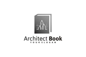 book logo design inspiration with a logo design building. vector