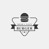 Vintage Retro Badge Fast Food Restaurant Label Design Element vector