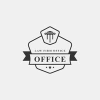 Inspiración en el diseño del vector del logotipo de la oficina de abogados de la insignia retro vintage