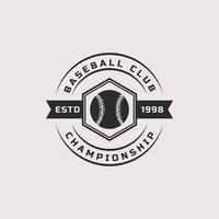emblemas de logotipos de béisbol de insignia retro vintage y elementos de diseño vector