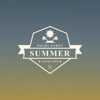 Vintage Retro Badge Summer Holidays Label Typography Logo Templates for Greeting Cards, Posters and Apparel Design vector