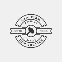 Vintage Retro Badge Lawyer Law Office Logo Vector Design Inspiration