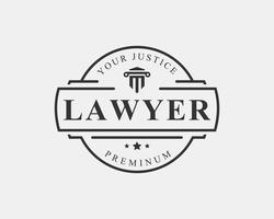 Vintage Retro Badge Lawyer Law Office Logo Vector Design Inspiration