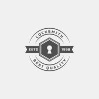 Vintage Retro Badge Locksmith Labels Design Element for Safety security Logo Inspiration vector
