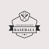 emblemas de logotipos de béisbol de insignia retro vintage y elementos de diseño vector
