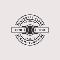 emblemas de logotipos de béisbol de insignia retro vintage y elementos de diseño vector