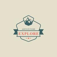 Vintage Retro Badge Camping and Outdoor Adventure Typography Logo Vector Design Inspiration