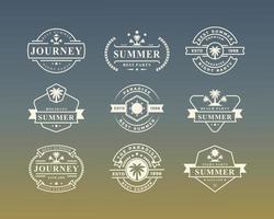 Set of Vintage Retro Badge Summer Holidays Label Typography Logo Templates for Greeting Cards, Posters and Apparel Design vector