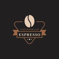 Classic Retro Badge Coffee Shop Logos. Cup, beans, cafe vintage style design vector illustration