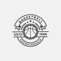 vintage retro badge basketball club campeonato juego logo vector diseño inspiración