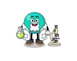 Mascot of exercise ball as a scientist vector